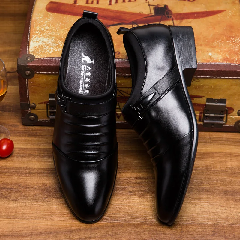 

Men Shoes Genuine Leather Flats Business Formal Men Dress Shoes Slip on Spring Oxfords Luxury Zapatos Hombre sapato masculino
