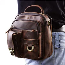 Star-Genuine Leather Waist Packs Bag Men Leather Thigh Bag Motorcycle fashion Waist Leg Pouch