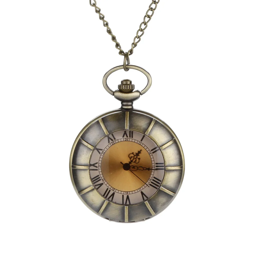 Персонализированные модели стимпанк ВИНТАЖНЫЕ КВАРЦЕВЫЕ римские цифры карманные часы для мужчин и женщин подарок для детей ожерелье часы Пара часы для пожилых мужчин