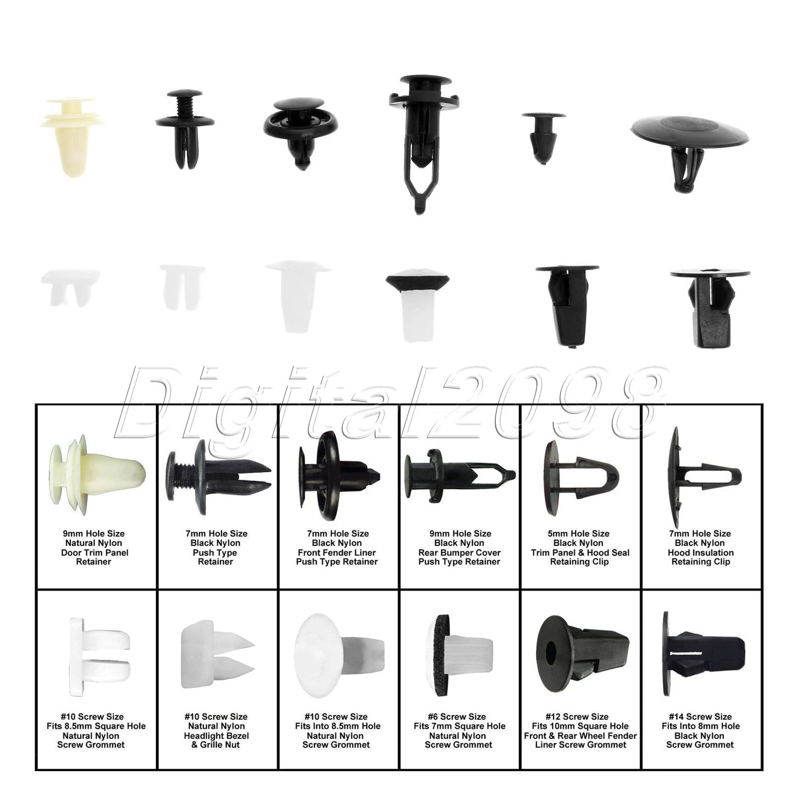 Fenders 50 Pcs Bumper Fender Hood Retainer Clip Fastener Reference For