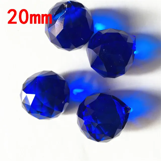 Dark Blue 20pcs 20mm Glass Round Chandelier Hanging Parts Dark Blue 20pcs 20mm Glass Round Chandelier Hanging Parts Curtain Accessories Pendants For Home Wedding