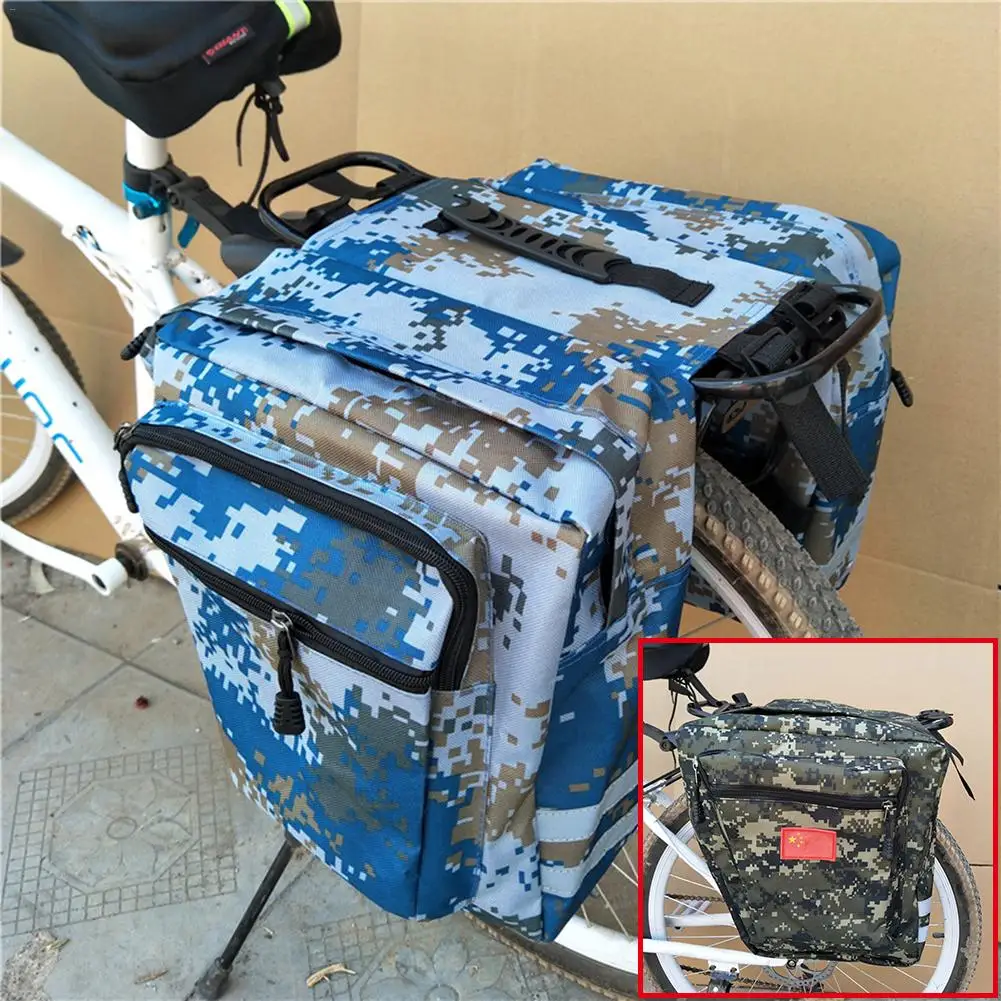 

Camouflage MTB Mountain Bike Rack Bag Multifunction Road Bicycle Pannier Rear Seat Trunk Bag Cycling Basket S3