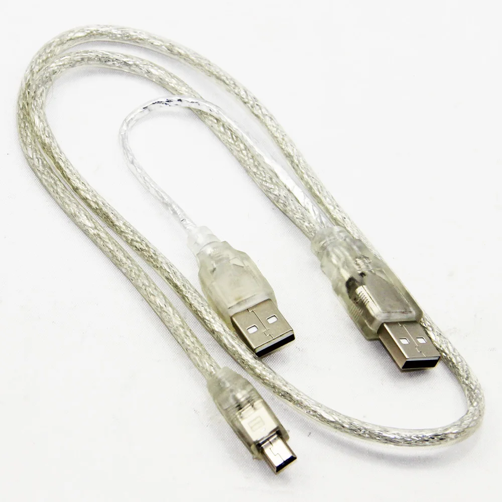 Bochara 2в1 USB 2,0 Тип A папа с USB питание к Mini 5P Мужской кабель Y сплиттер двойное экранирование(фольга+ Плетеный) для HDD