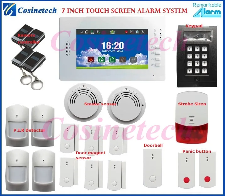 Personalized alarm kit 7 inch touch screen 868MHZ FSK Smart home security GSM alarm system supported IP camera&appliance control Personalized alarm kit 7 inch touch screen 868MHZ FSK Smart home security GSM alarm system supported IP camera&appliance control
