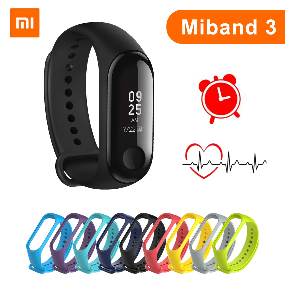 

Xiaomi Mi Band 3 Miband 3 Fitness Tracker Heart Rate Monitor 0.78'' OLED Display Touchpad Bluetooth 4.2 For Android IOS