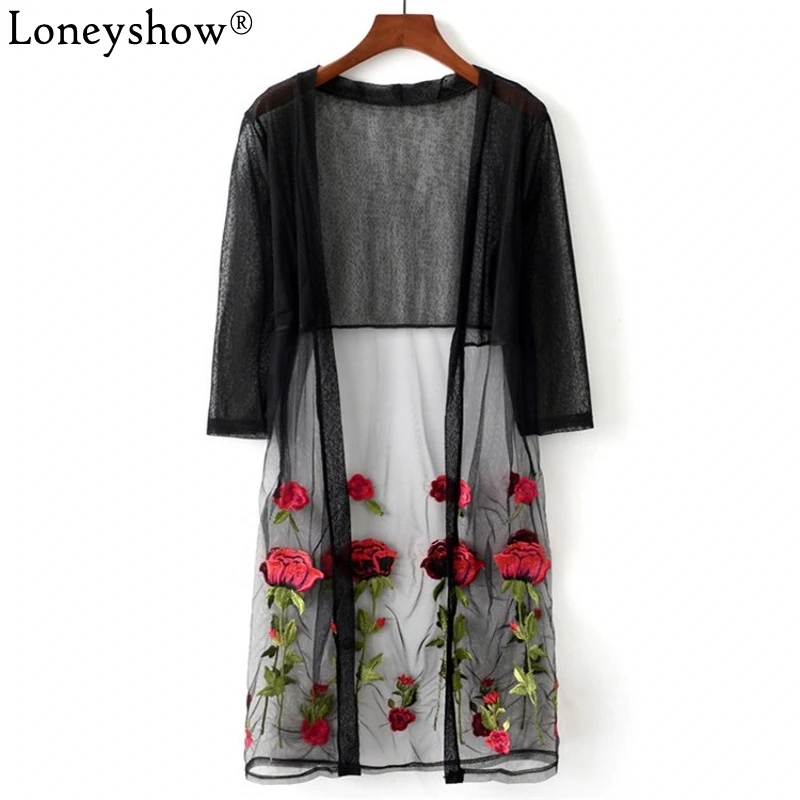 2018 Blusas Femininas женское кимоно пляжный кардиган кружевная вышивка блузки три