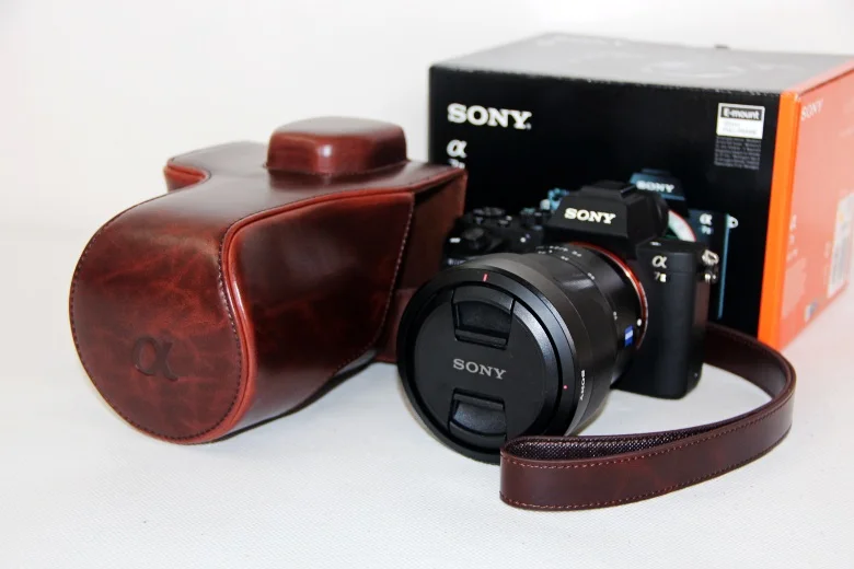 Роскошный кожаный чехол для наушников Обложка + ремень sony A7 II A7II ILCE 7M2 9 A9 Камера 24