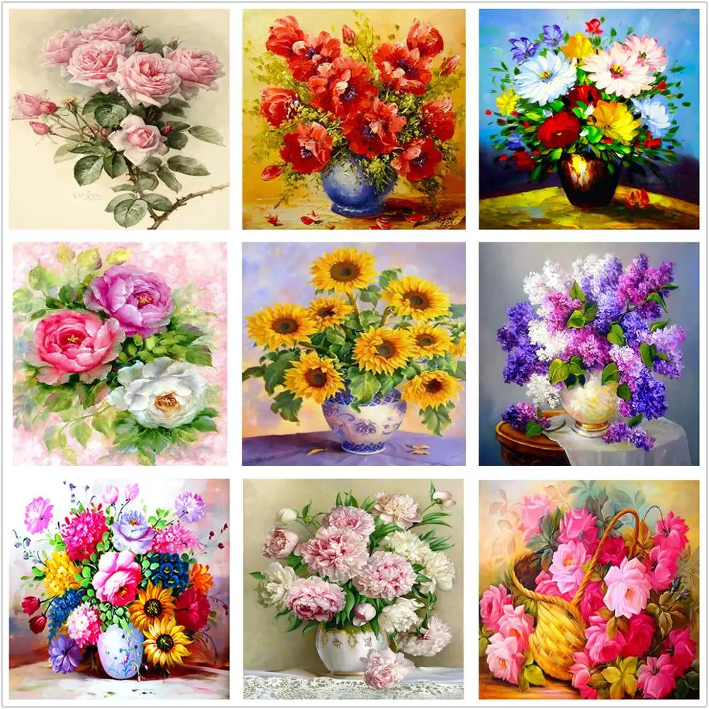 

5D Diamond Painting Embroidery Cross stitch Oil Painting Design Flower Full Round