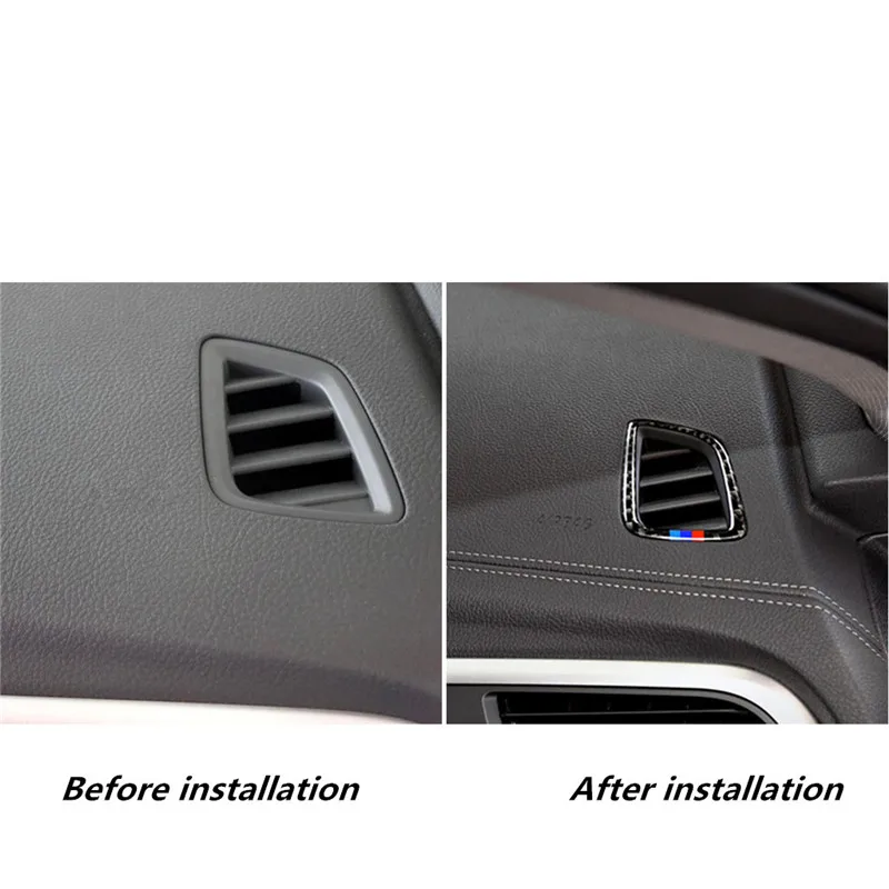 For bmw F20 F21 118i 1 series Carbon Fiber Interior air conditioning vent Outlet Trim Cover Car Styling 3D Stickers  Accessorie (15)