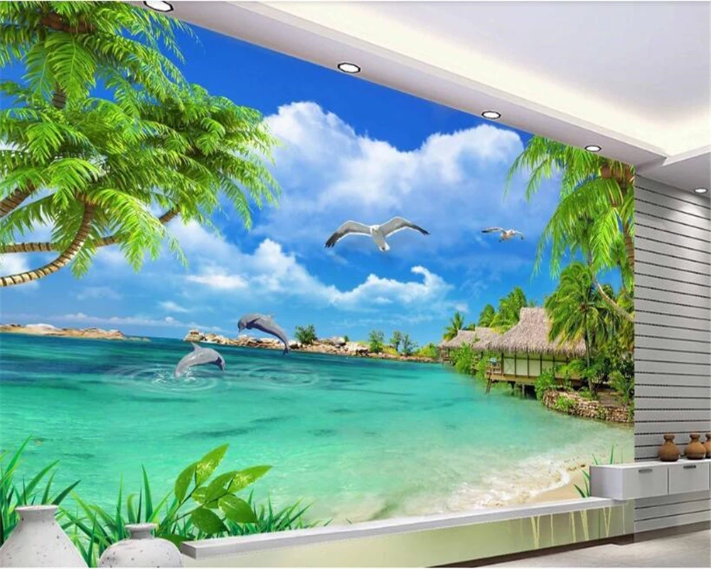 beibehang papier peint mural 3d Senior silk cloth wallpaper HD papel muralcocos landscape background wall papers home decor |