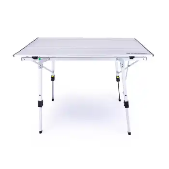 Height Adjustable Table Folding Silver Desk Portable Camping BBQ Hiking Traveling Outdoor Picnic Foldable AL Ultralight Tables