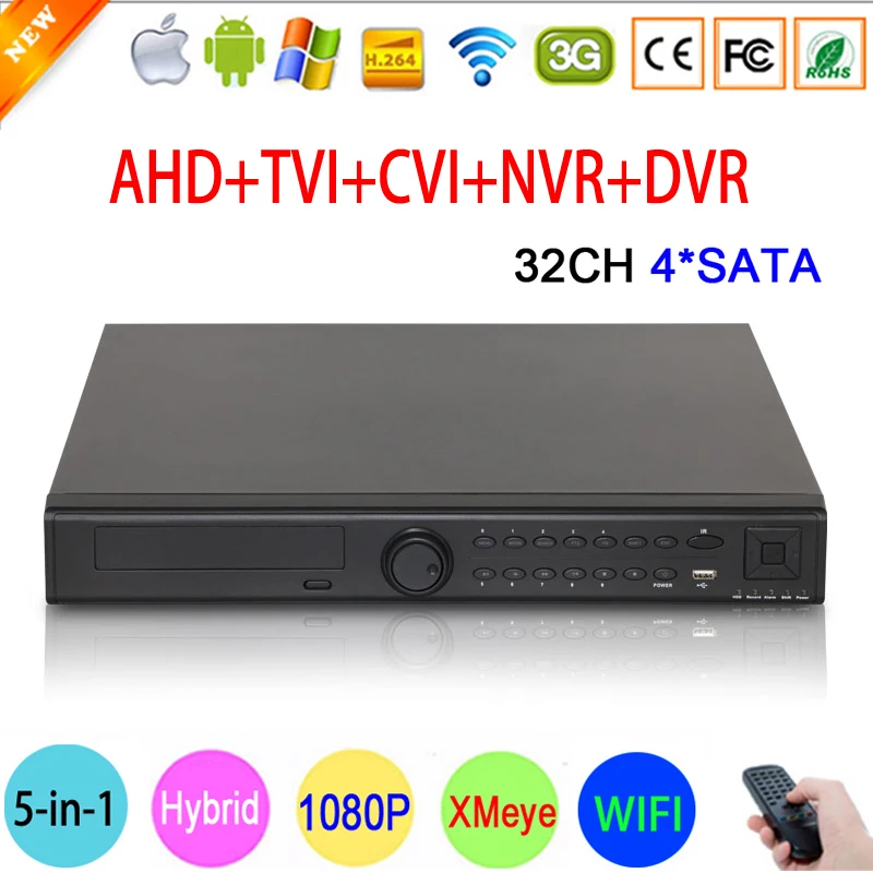 2MP/1,3 P/1MP 960H CCTV камера Hi3531A 32CH 32 канала 4 SATA 6 в 1 1080N гибрид коаксиальный Wifi NVR TVI CVI AHD DVR