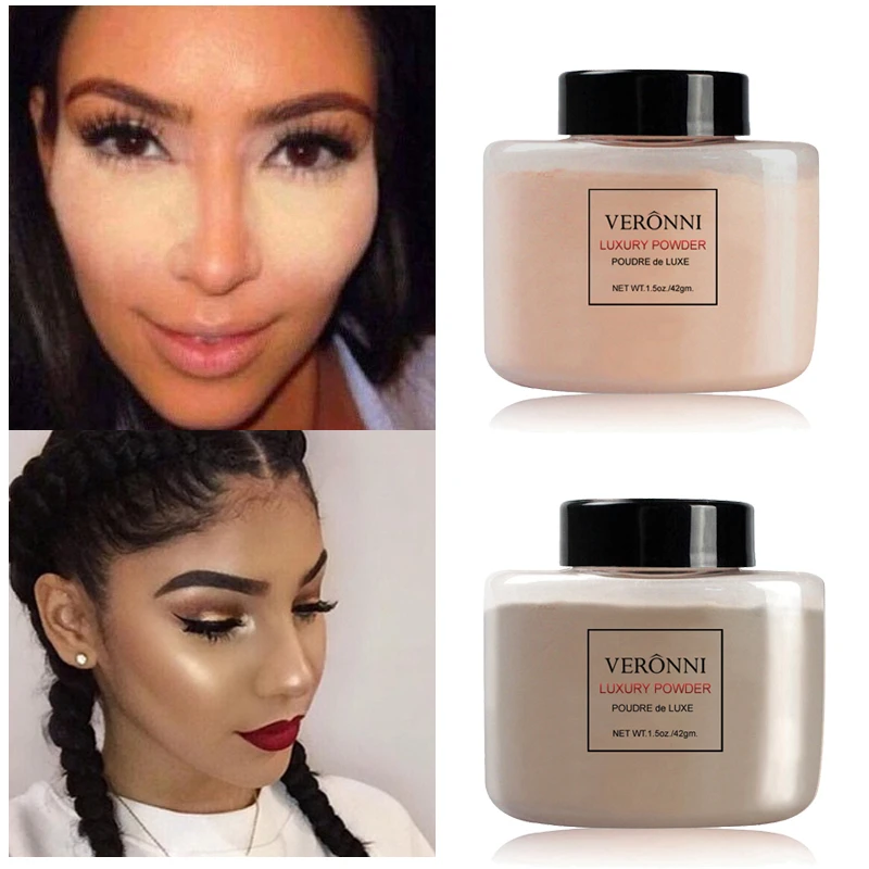 

Face Concealer Powder Foundation Brighten Oil-control Mineral Makeup Invisible Pores Smooth Finishing Matte Base For Dark Skin