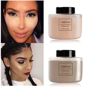 

Face Concealer Powder Foundation Brighten Oil-control Mineral Professional Makeup Pore Smooth Finishing Matte Base For Dark Skin