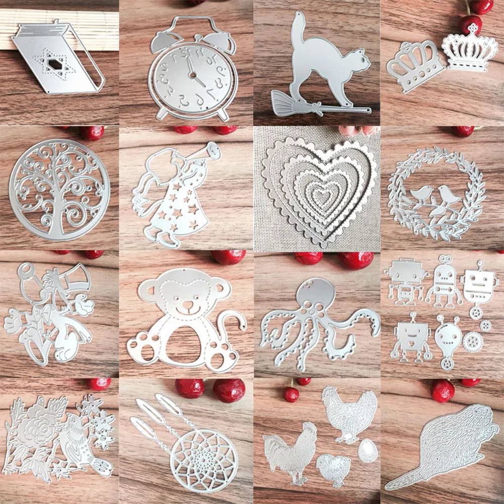 

Cute Animals Flower Pattern Metal Cutting Dies Stencil DIY Scrapbooking Embossing Album Paper Card Craft Cutting Dies