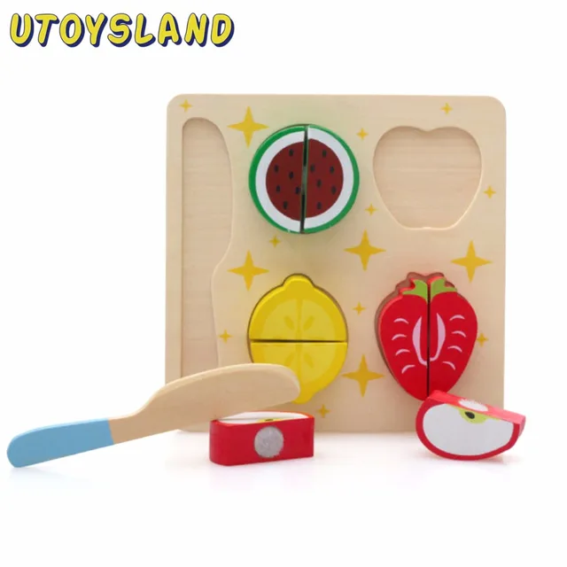 UTOYSLAND Kids Wooden Board Puzzle Fruit Vegetables Cutting Toy Game Interesting Game With Stones And Wooden Board UTOYSLAND Kids Wooden Board Puzzle Fruit Vegetables Cutting Toy Game Interesting Game With Stones And Wooden Board