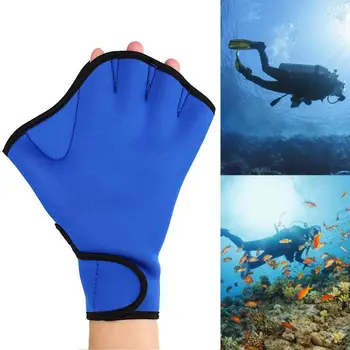 

Newly 1 Pair Swimming Gloves Aquatic Fitness Water Resistance Aqua Fit Paddle Training Fingerless Gloves