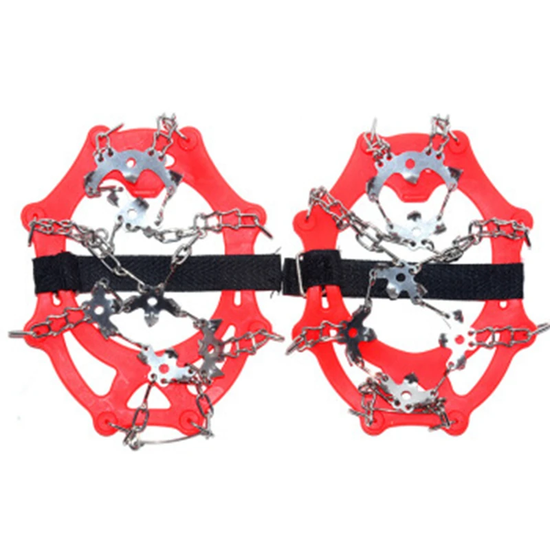Quality Outdoor Climbing Antiskid Crampons Winter Walk 18 Teeth Ice Fishing Snowshoes Manganese Steel Slip Shoe Covers (31)