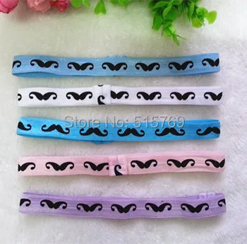 

1PC DIY Mustache Elastic Headband for baby and children adults Mustache Party 4th of July Dots Elastic Ribbon Headbands