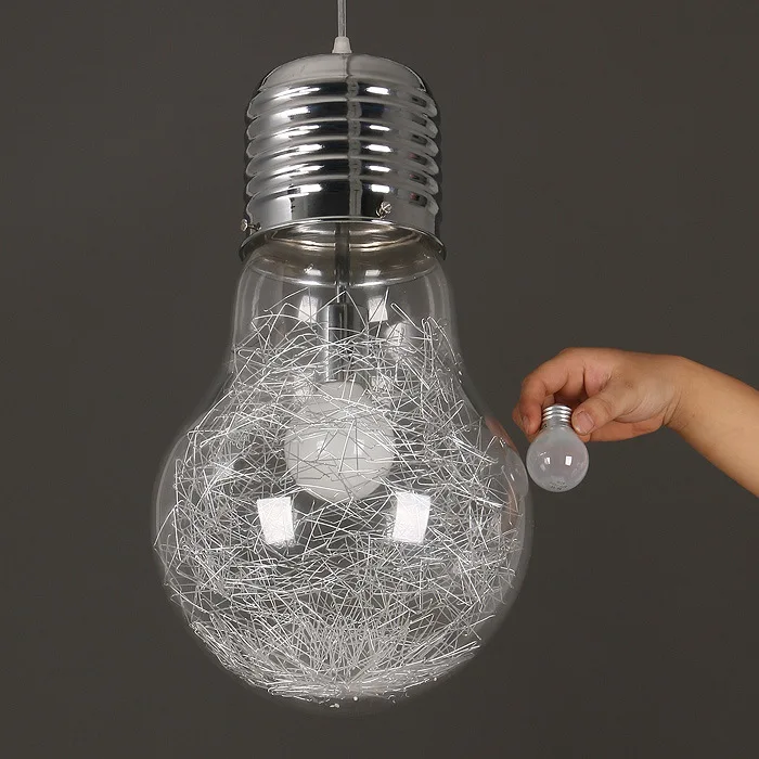 Modern Hanging Bulb Pendant Light Indoor Decorative Glass Bulb Shade Pendant Lamp Dining Room Restaurant Pendant Light E27 Lamp Holder Home Decor (5)