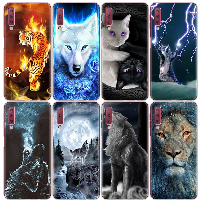 

Abstract Animal Avatar Cat Wolf Tiger Lion Butterfly Soft Phone Cases For Samsung A7 2018 A750 A750F SM-A750F 6.0'' Fundas Cover