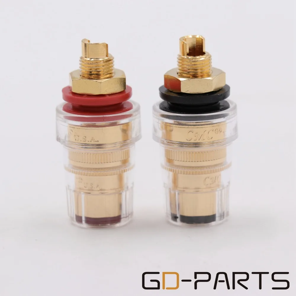 

GD-PARTS CMC 858S-G Gold Plated OFC Brass Speaker Binding Post Connector Banana Connector Terminal Short thread