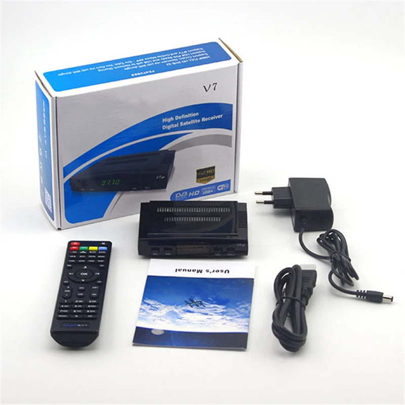 [Подлинный] V7 V7S HD DVB S2 спутниковый ресивер Cline Newcam tv Box Авто ролл power Vu Biss ключ