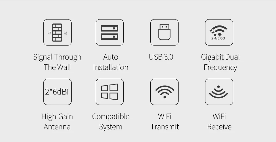 COMFAST Бесплатный драйвер 1300 Мбит/с USB wifi адаптер дальние расстояния wifi приемник 2* 6dBi антенны Двухдиапазонная сетевая карта CF-WU782AC
