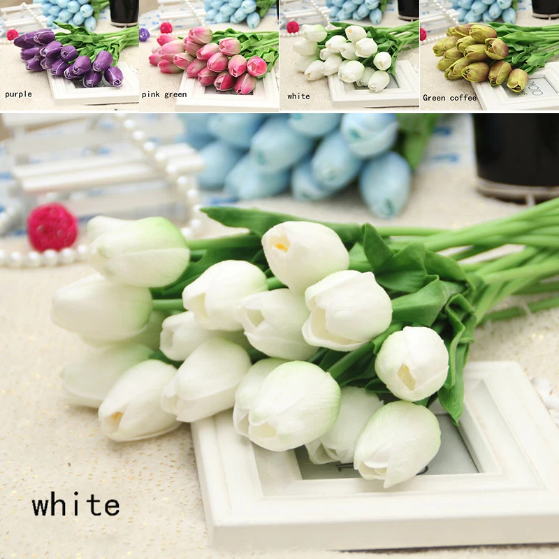 1 pieces Artificial flower high quality real touch PU Tulip desktop wedding home decoration gift multi-color