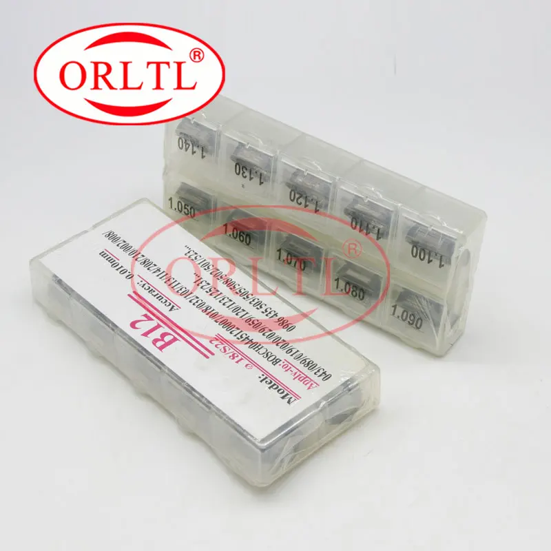 

100 pcs ORLTL Adjusting Shims B12 Common Rail Injector Gasket Kit Diesel Fuel Injector Shim Auto Engine Gasket Size 0.98--1.14mm