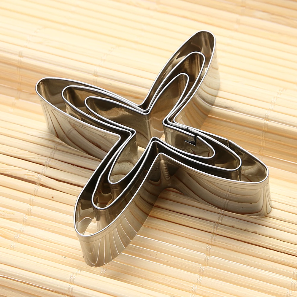

3pcs/lot Sugar Flower Petal Cake Mold Baking Fondant Decorating Tool Paste Cookie Cutter Stainless Steel Kitchen Accessories