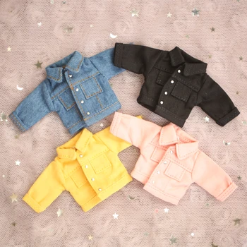 

ob11 doll clothes Molly piccodo body9 clay hand-made denim jacket doll accessories 11cm doll clothes pink blue yellow dress