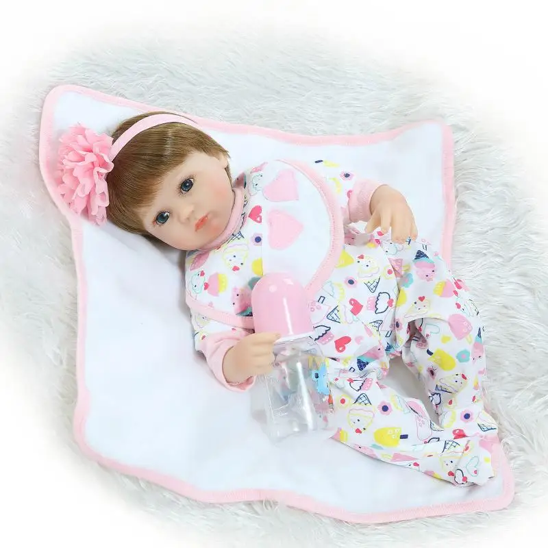 NPK 40 см новая силиконовая кукла reborn baby, игрушка для девочек, brinquedos, подарок на день рождения для детей, виниловая кукла для новорожденных, голубые глаза