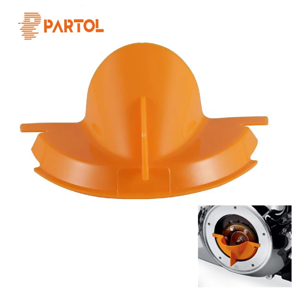 

Partol Motorcycle Primary Case Derby Cover Oil Fill Funnel Orange Plastic For Harley Davidson Dyna Softail Evolution