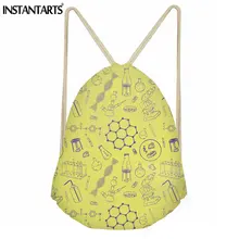 INSTANTARTS небольшой шнурок мешок для Для женщин учитель информатики узор Повседневное школьный рюкзак мешок Дети Путешествия обуви сумки для хранения