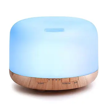 

500ml Premium Essential Oil Diffuser Ultrasonic Aromatherapy Fragrant Oil Vaporizer Humidifier Timer Auto-Off 7 LED Light Home