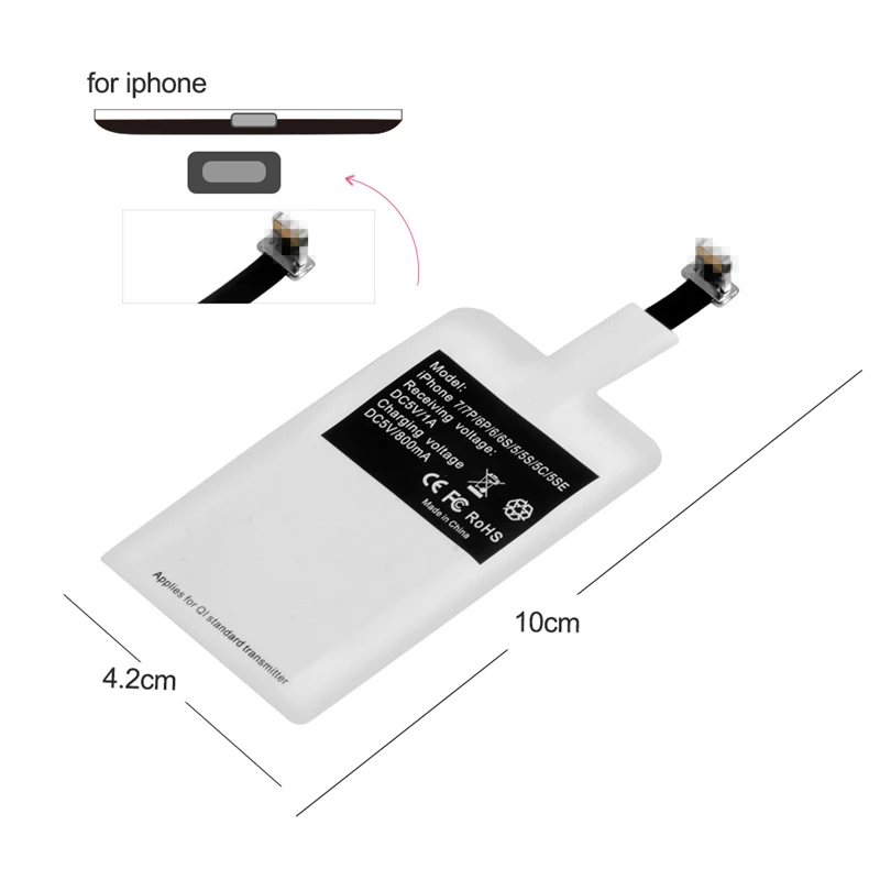Универсальный беспроводной зарядный приемник для Android Micro USB Type c беспроводное