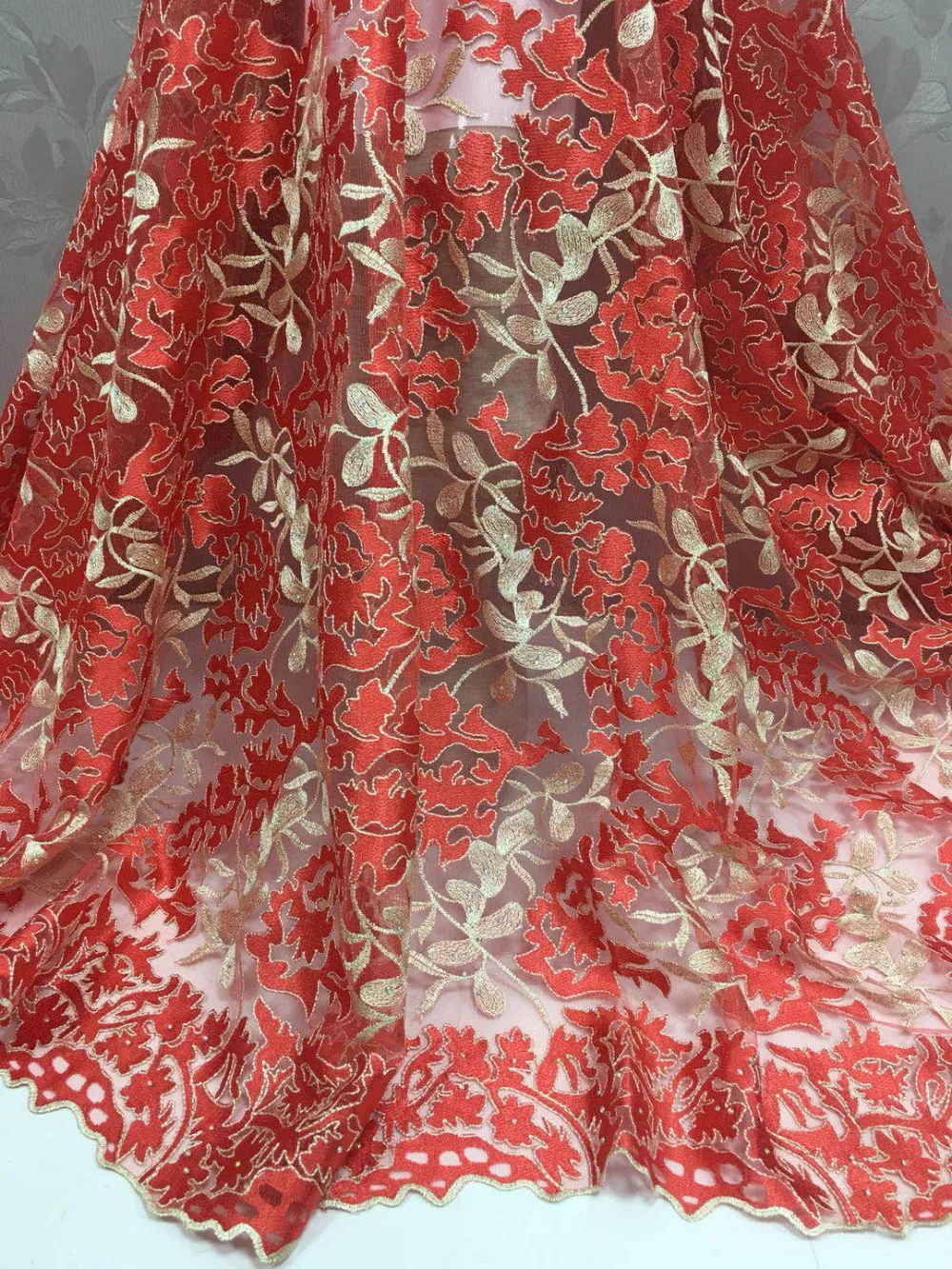 

New arrival High quality French Embroidered Mesh Lace Fabric for party dress,African net Lace fabric.5yards/lot Free shipping