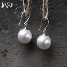 JINSE New Fashion Shell Pearl Earrings For Women High Quality S925 Pure Silver Jewelry 6mm 8mm 12mm