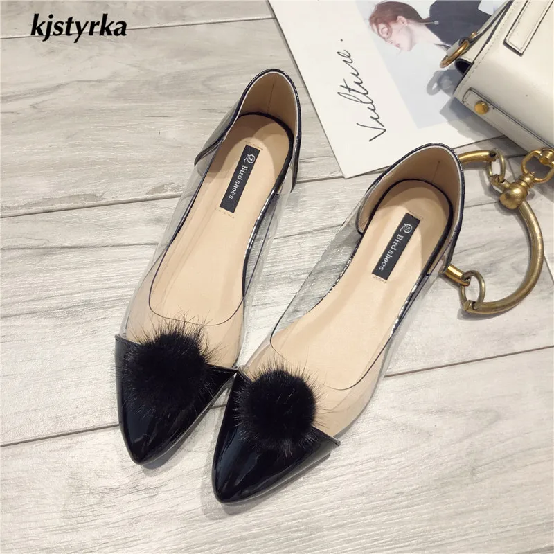 

Kjstyrka 2018 spring autmn Brand fashion Furry comfortable light shoes Women Shoes Ladies flats zapatillas mujer