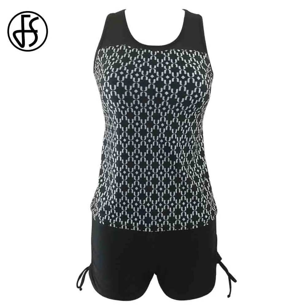 FS Geometric Bikini Set XL Tankini High Waist Two Pieces Set Swimsuit