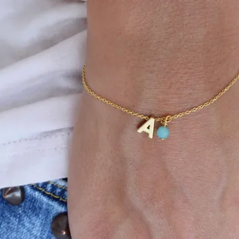 

Alphabet Initial Letter A to Z Bracelet Charm for Women Girl Fashion Gold Silver color Girl Crystal Chain Letter Charm Jewelry