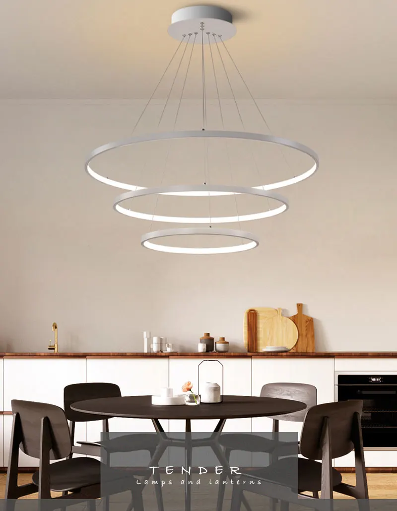 Modern LED Pendant Lights Adjustable 3 Rings Pendant Lamp For Living Room Foyer Dining Room Restaurant Bar Hanging Lighting 220V (20)