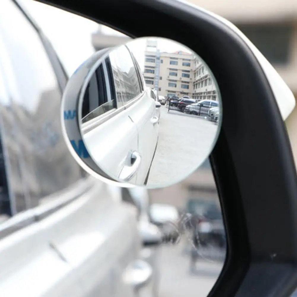 

2 PCS Car Vehicle Blind Spot Dead Zone Mirror Rear View Mirror Small Round Mirror Auto Side 360 Wide Angle Round Convex Mirror