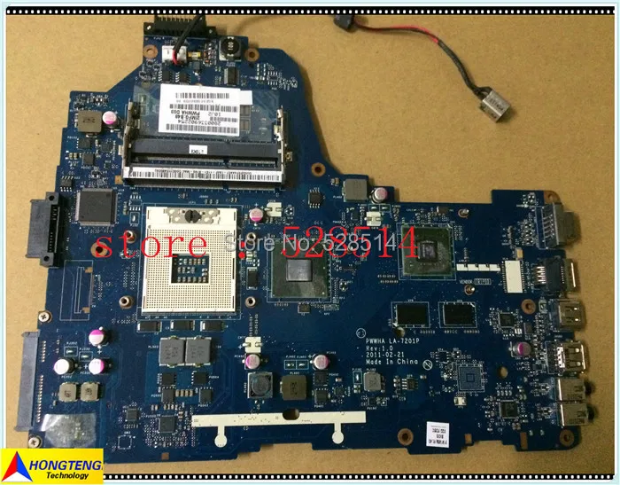 Laptop motherboard for toshiba c660 MAIN BOARD hm65 DDR3 pwwha la-7201p k000124390  100% tested OK