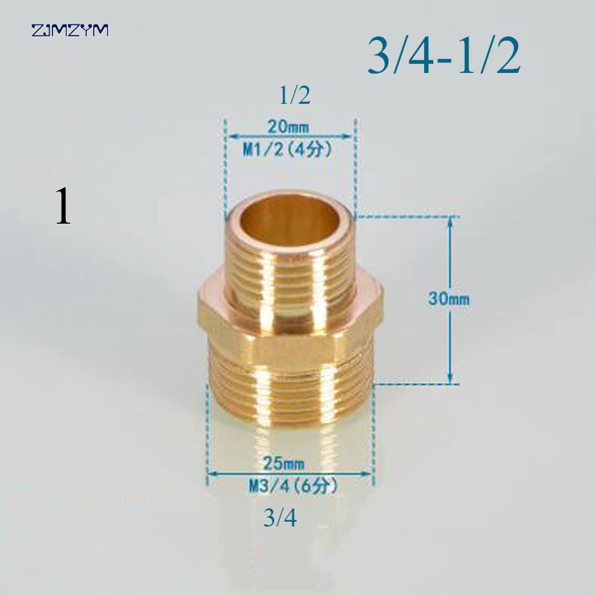 

Hot sale 3/4''to1/2'',1''to1/2'',1''to3/4'' Brass copper Pipe Fitting Adapter Coupler Straight Connector for Water Gas Oil Tube