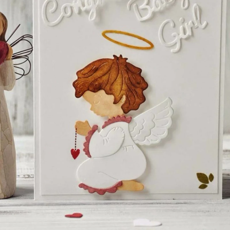 

Lovely Little Angel Baby Metal Cutting Dies DIY Die Cut Stencil Decorative Scrapbooking Craft Card Stencils Template