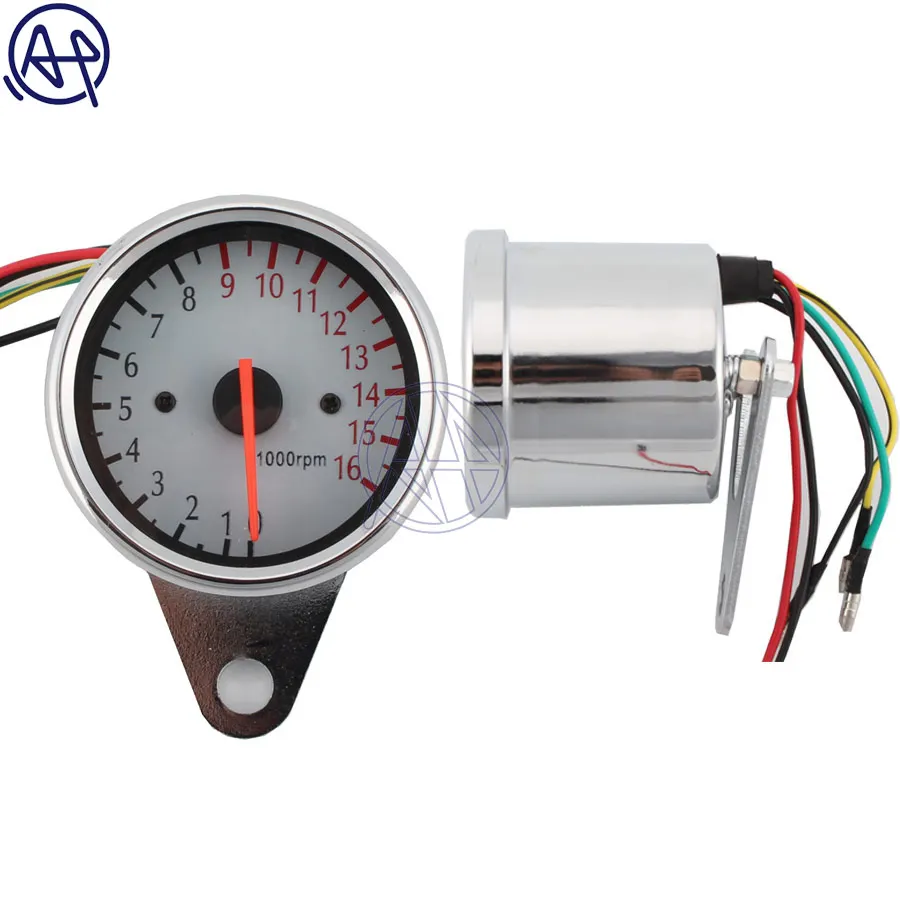 Тахометр универсальный для мотоцикла 12 В 16000 об./мин.|motorcycle tachometer gauge|tachometer
