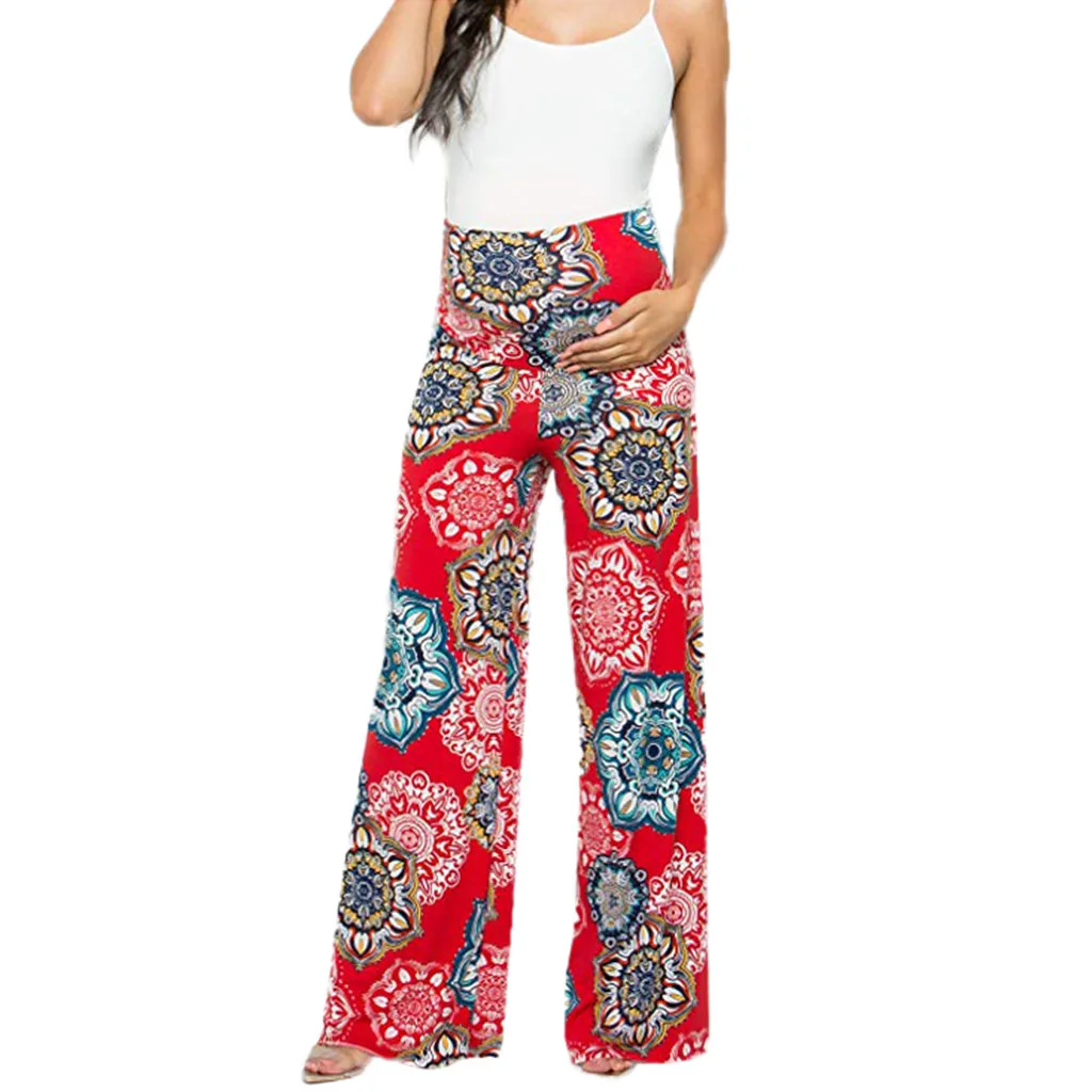 

SAGACE Women Pregnant Pants Ploral Print Maternity Flower Pants For Pregnancy Pregnant Leggings Clothing Cotton Pants Trousers