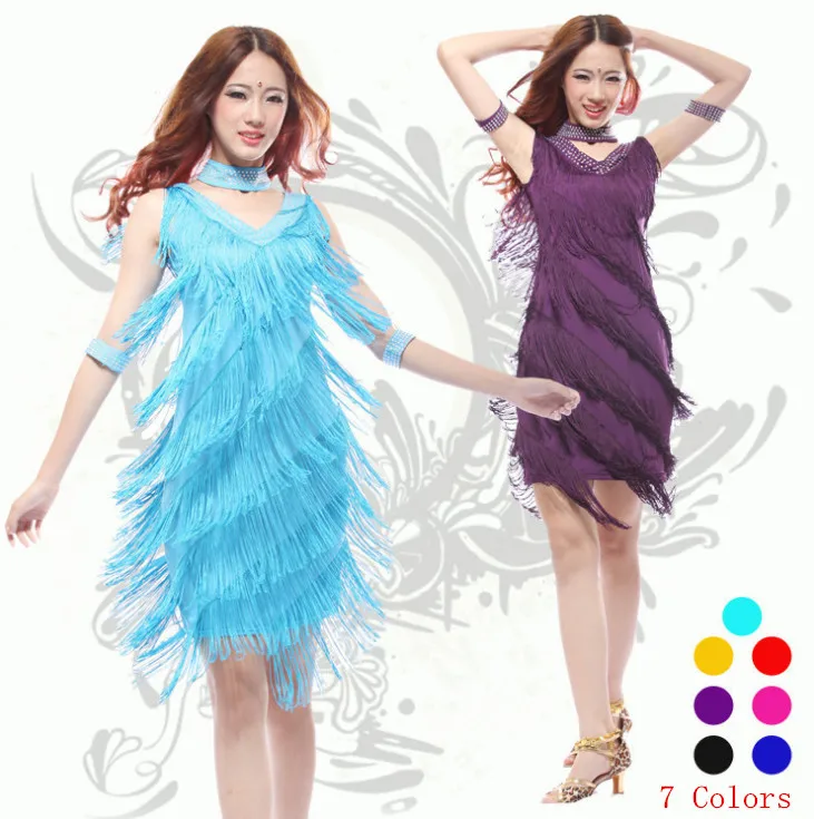 

Vintage Bling Fashion V Neck 1920s Sequin Fringe Charleston Flapper Great Gatsby Stage Dance Clothing Dresses Wear Costumes